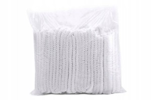 ZESTAW 10szt. | Czepek włókninowy biały harmonijka (100 szt.) 